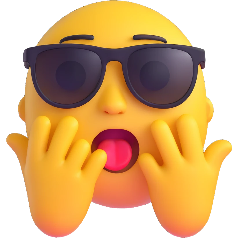 crying emoji with sunglasses on emoji