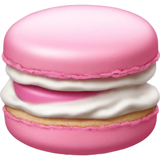 One pink macaroons with white cream  emoji