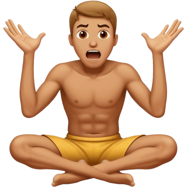 man on knees yelling in agony with hands thrown up emoji