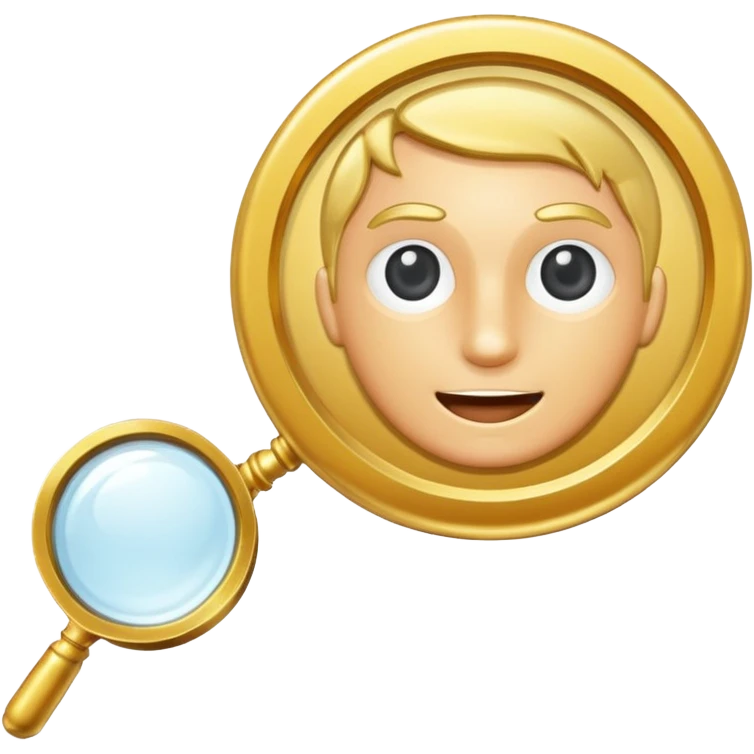 gold medal with magnifier on it emoji
