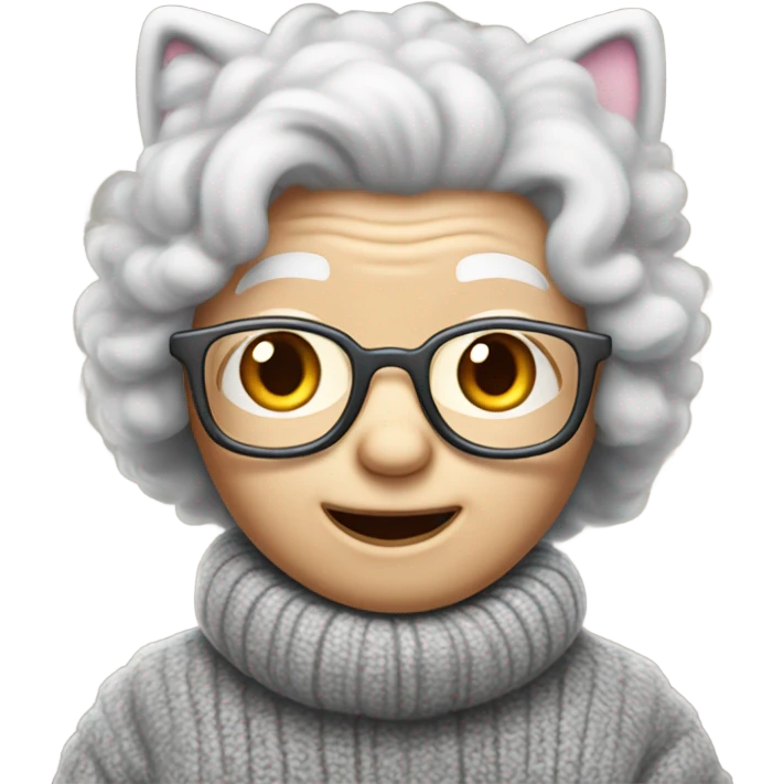 Hello kitty old man  emoji
