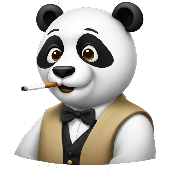 Smoking panda emoji
