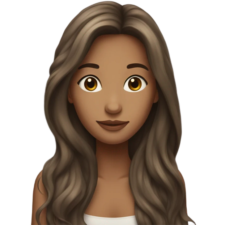 Beautiful girl, long hair, brunette emoji