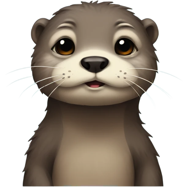 hand-drawn furry otter sad emoji