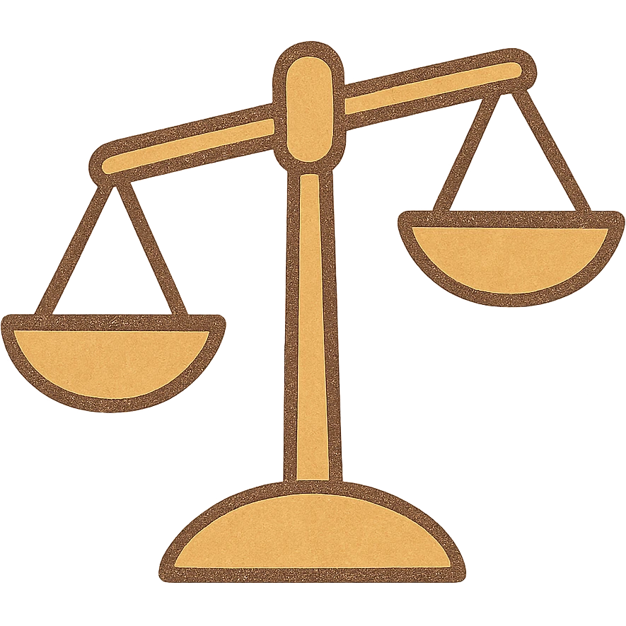 imbalance scale, flat minimal style, one side up, bold gold, simple design emoji