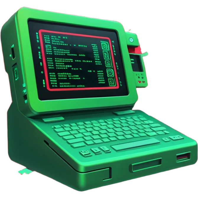 A sleek digital terminal with a holographic interface showing files being uploaded, data packets represented as trash icons, the screen glitching and exploding with red error symbols, tech dystopia vibes, neon greens and reds, circuit patterns in background --v 5 --ar 3:2 --style sci-fi --chaos 30 emoji