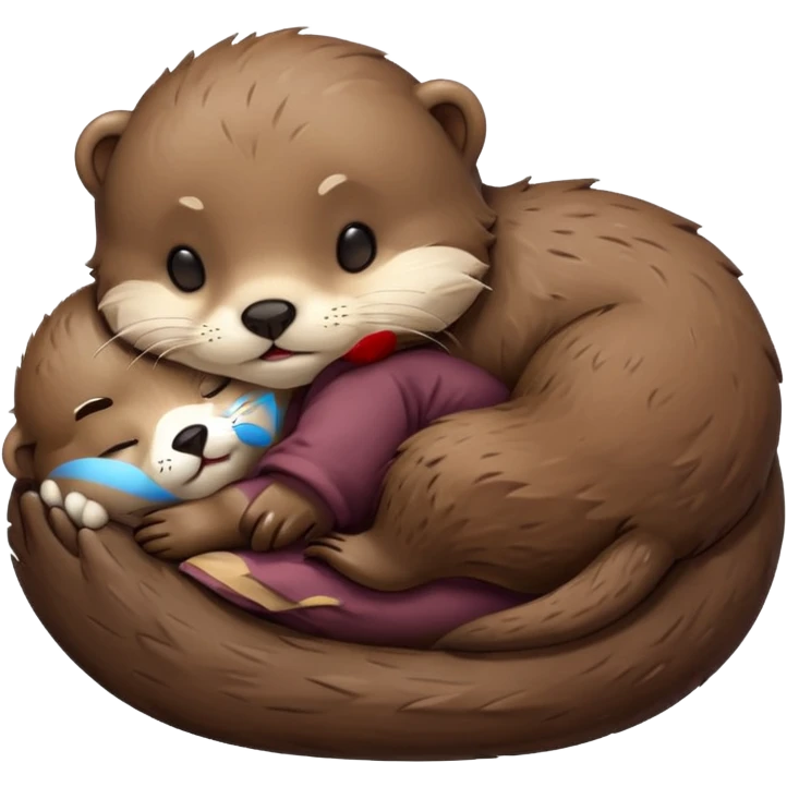 kawaii otter sleeping emoji
