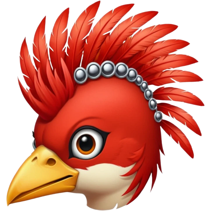 bird with piercings  and mohawk single vibrant colour  emoji