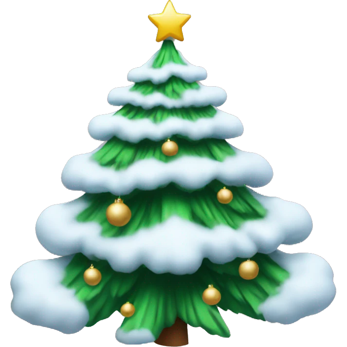 Christmas tree with snow on emoji
