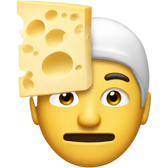 A man with a cheese mask on emoji