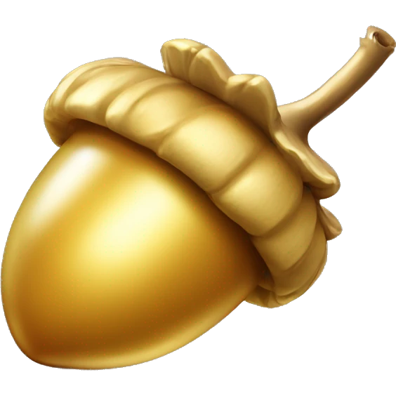 shiny gold Acorn with stem  emoji