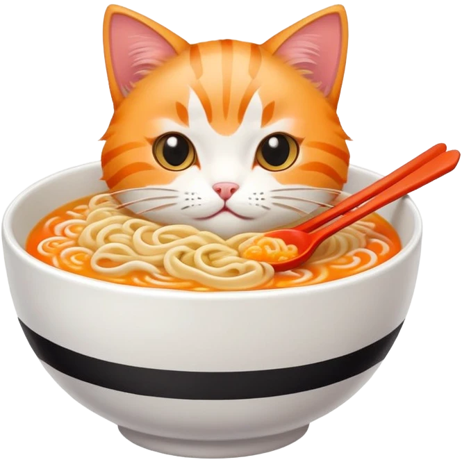 Cat eating ramen  emoji
