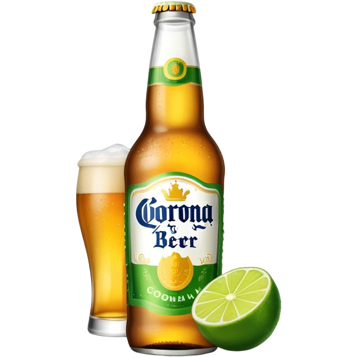 Corona beer bottle with lime emoji