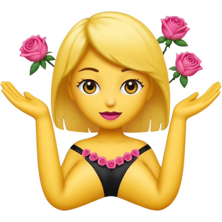 Je veux un emoji classique mais avec des faux cils des faux ongles et avec des seins et des fesses qui fasse une pose de baddie  emoji