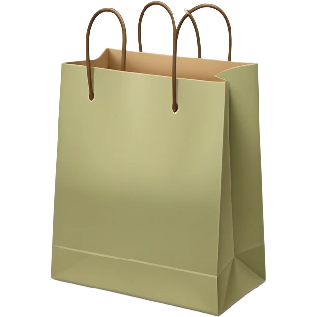 Pale olive paper shopping bags emoji