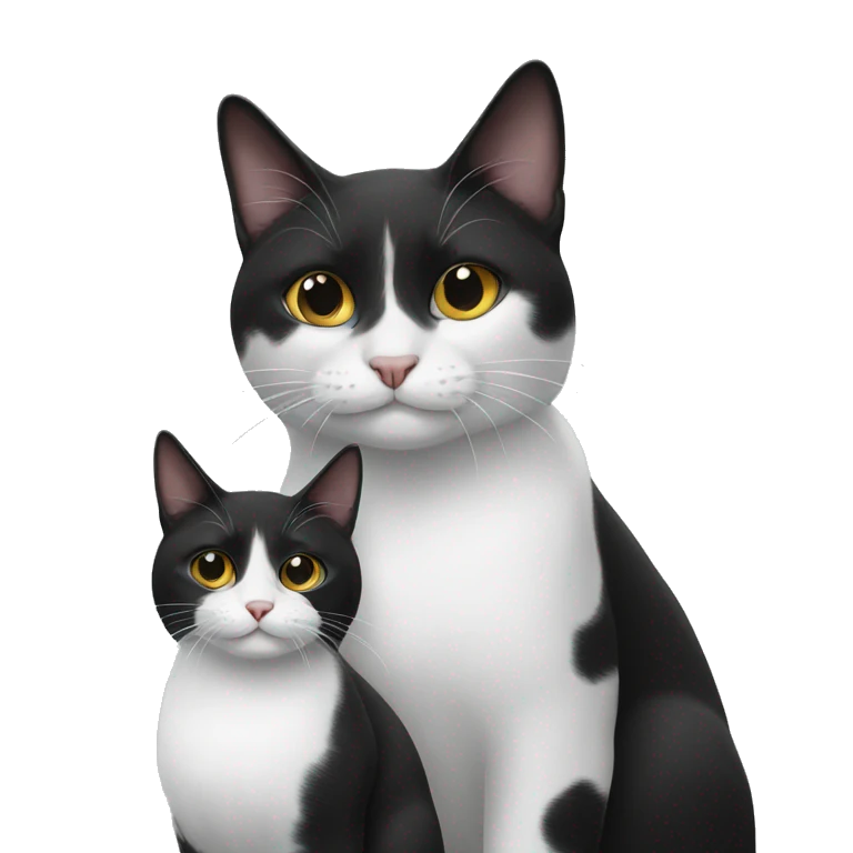 two black and white cats emoji