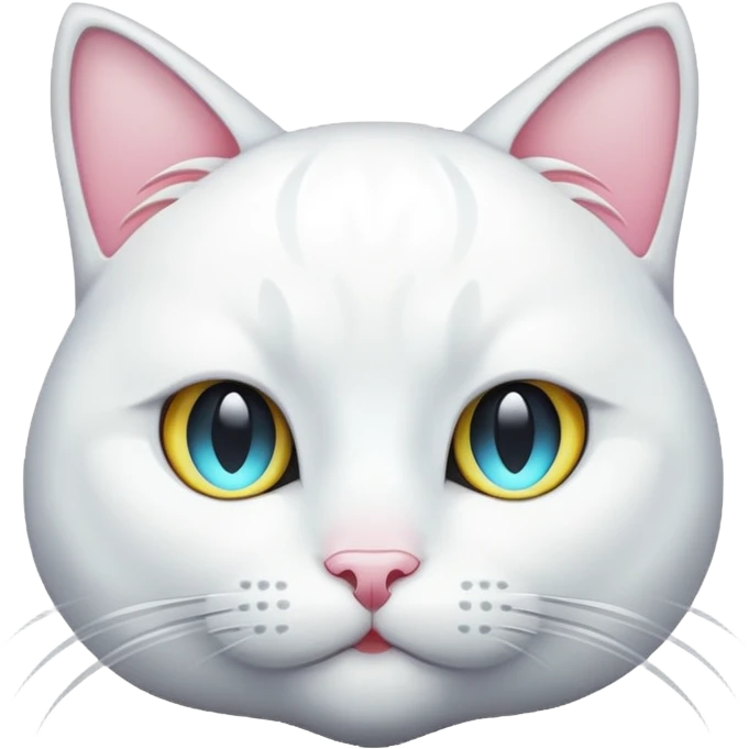 white cat luminous emoji