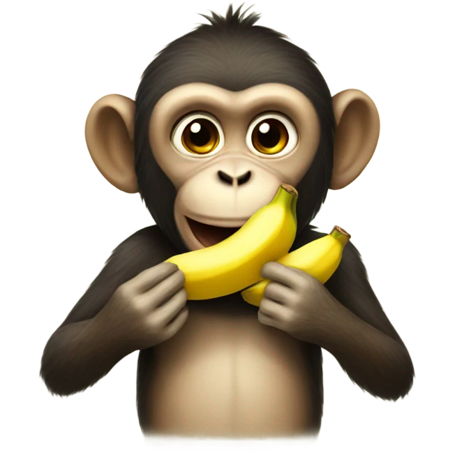 Monkey eating banana  emoji