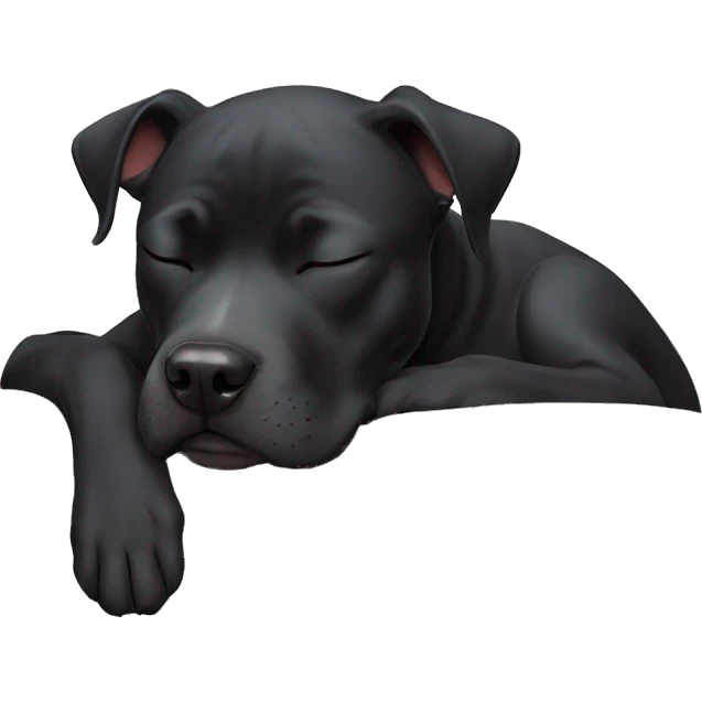 sleeping black pitbull emoji