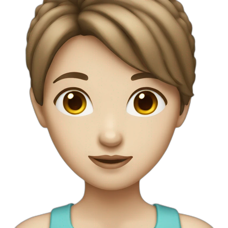 A girl with white skin and brown hair emoji