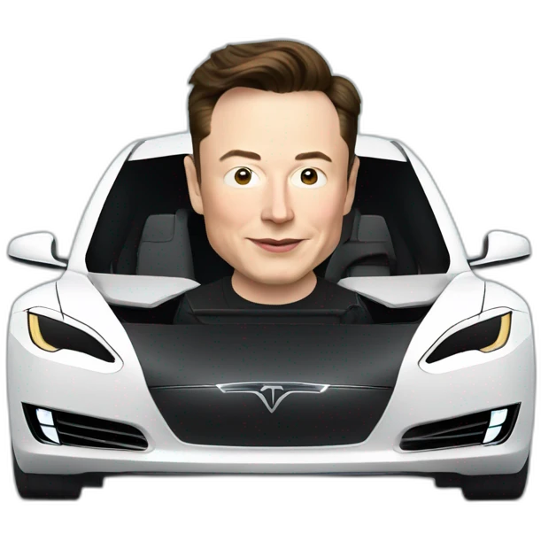 elon musk in a Tesla car emoji