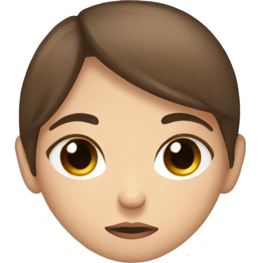 Tired exhausted brown haired girl eye bags bloodshot eyes sleepy drained looking emoji
