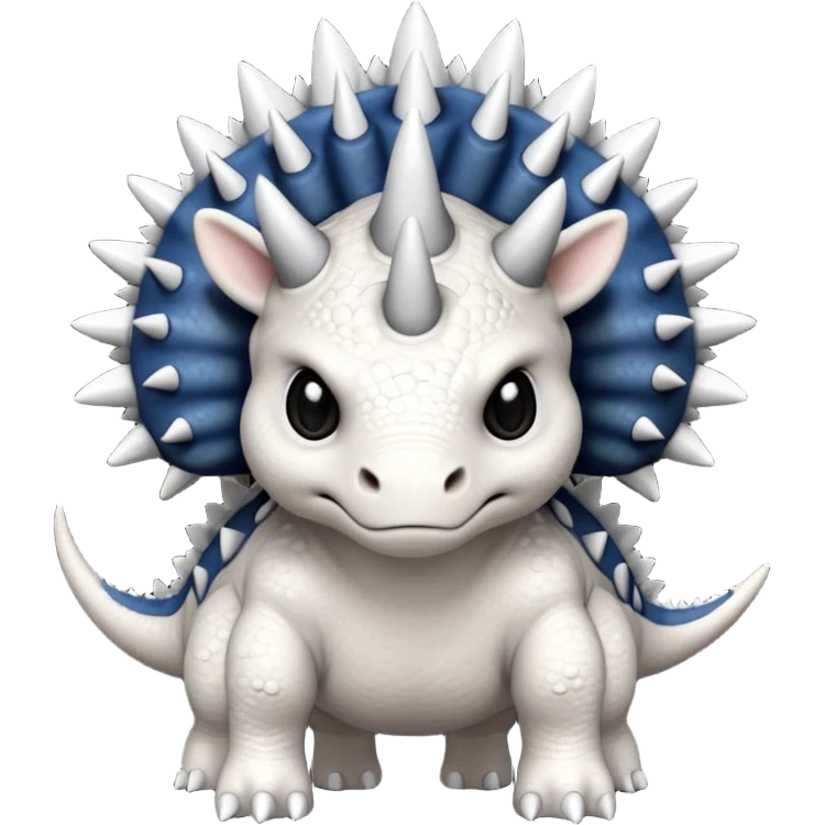 cute triceratops angry, black and white emoji