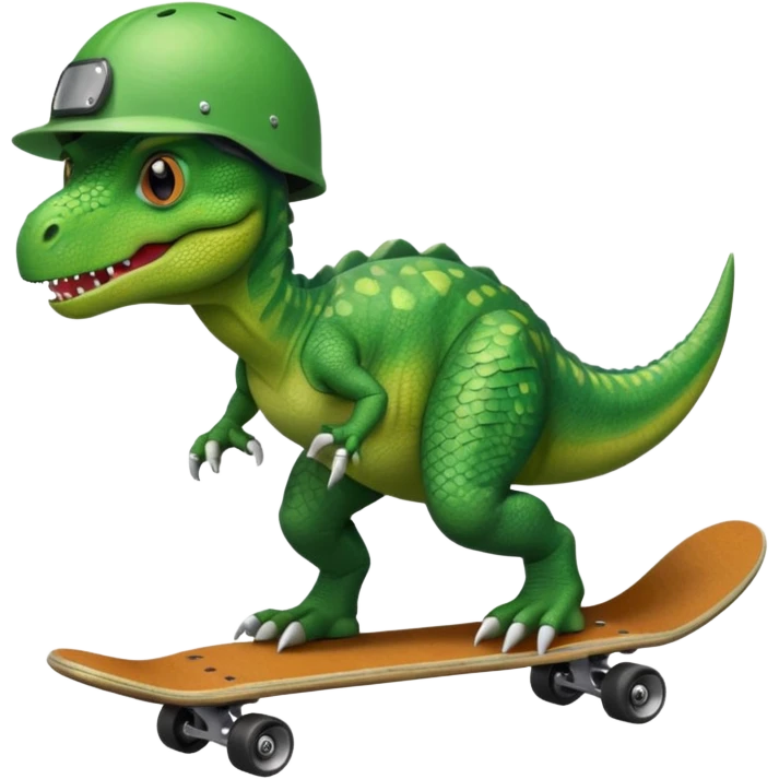 Dinosaur on a skateboard emoji