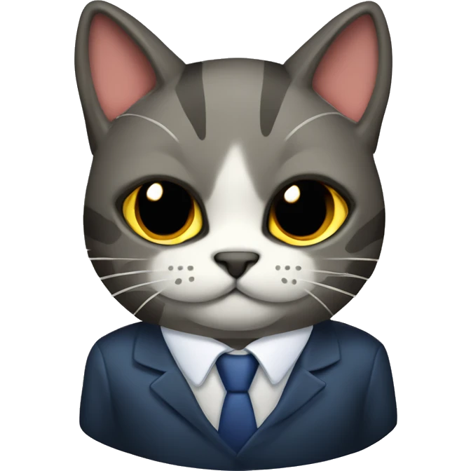 gato musculoso con sombre y un traje  emoji