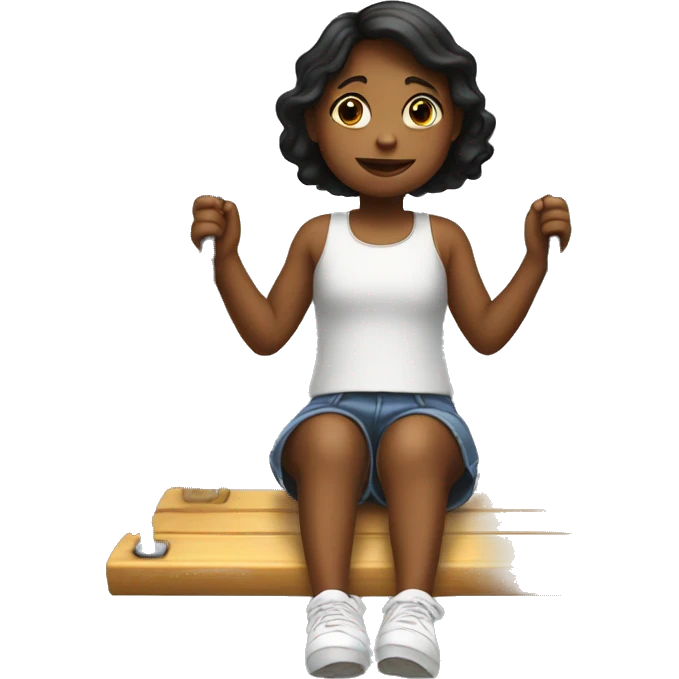 Little girl with no arms on swing emoji