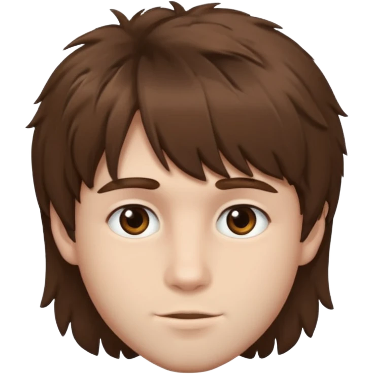A young man with fluffy bangs styled in a 7:3 part. emoji