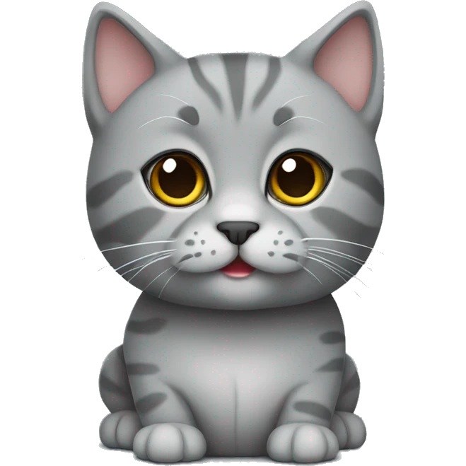 Cute grey Scottish cat emoji