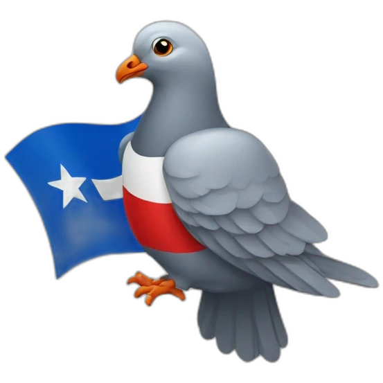 Un drapeau français avec un pigeon emoji