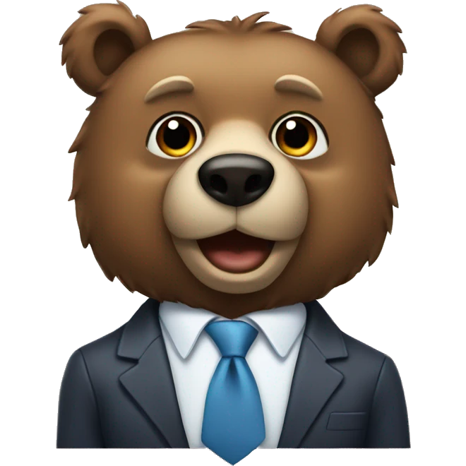 bear with a tie emoji