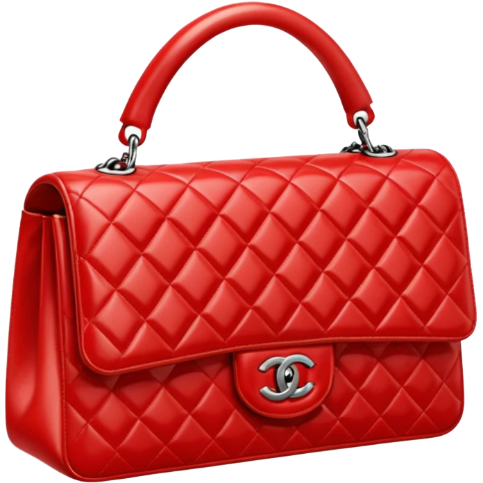 chanel bright red color bag  emoji