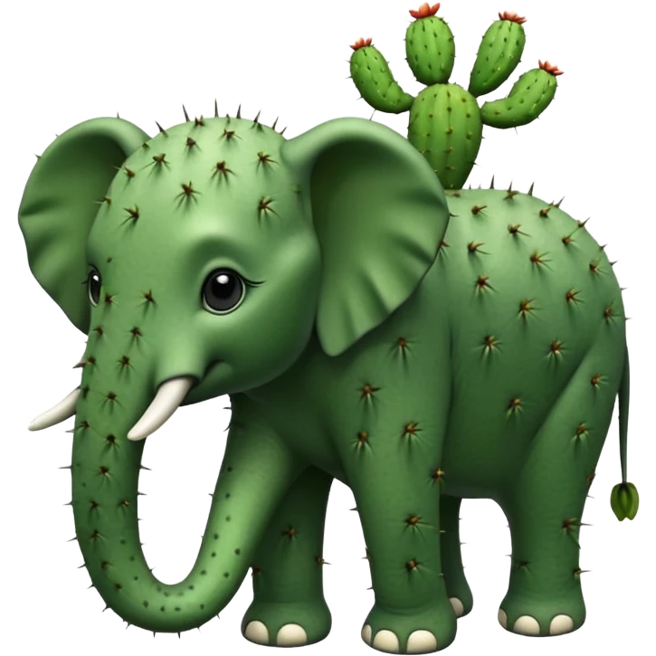 hybrid of an elephant and a cactus emoji
