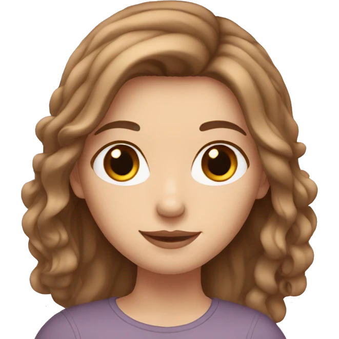 White girl with brown hair emoji