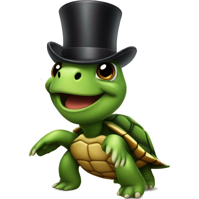 turtle with a top hat emoji