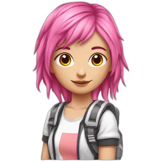 pink hair gamer girl and adidas clothes emoji