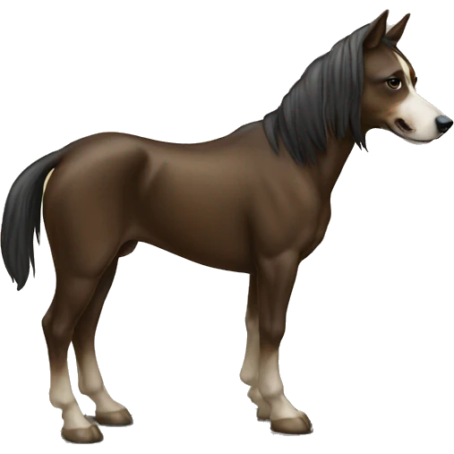 Dog standing on top of a horse emoji