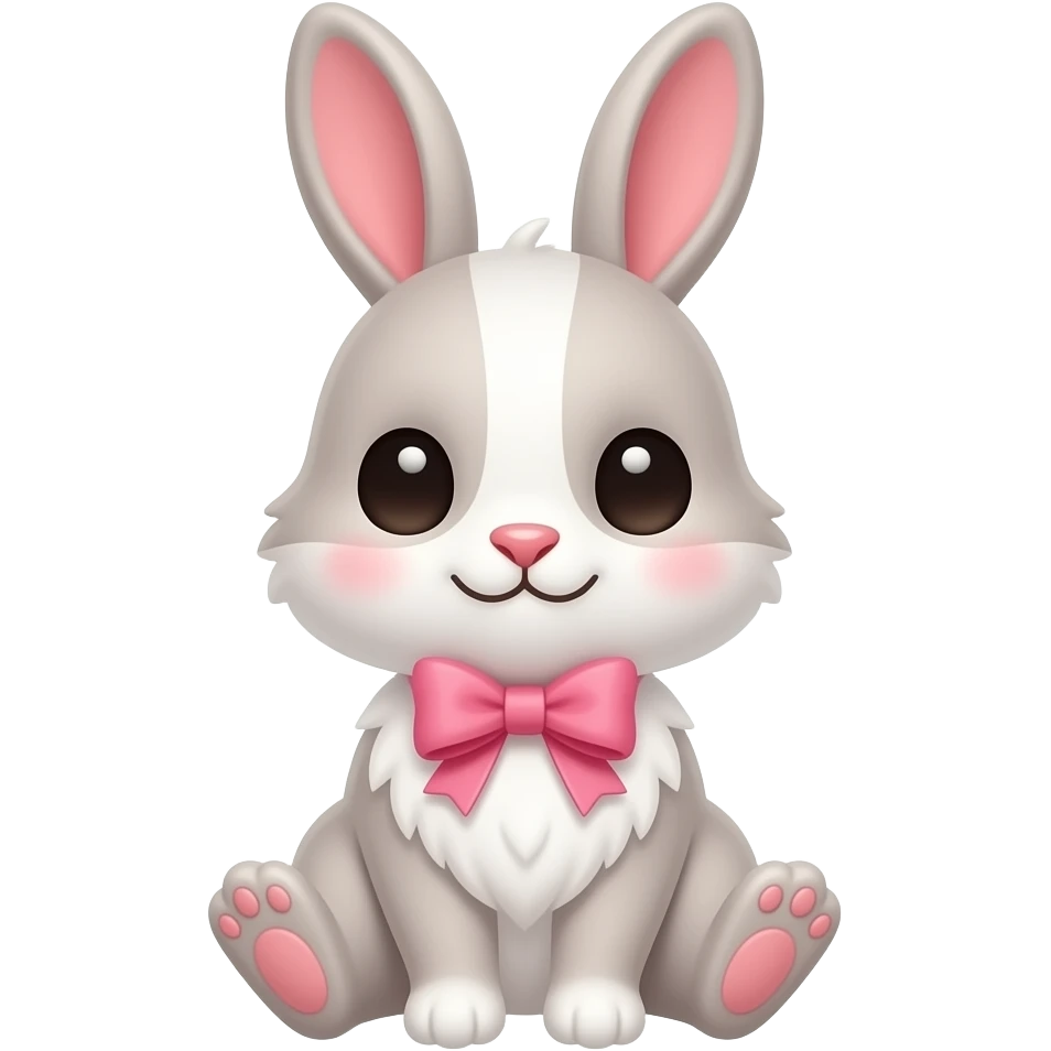 Conejo cute con moño rosa emoji