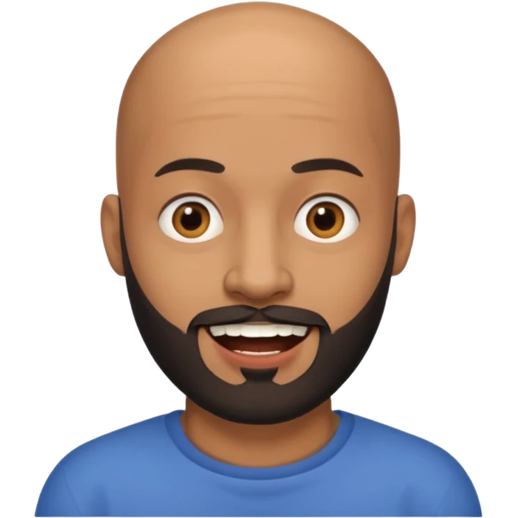 Bald man with black beard and tooth gap emoji