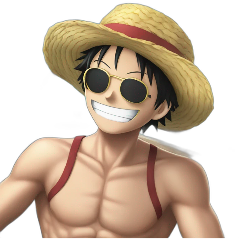 Luffy one piece on his boat emoji