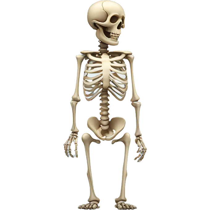 skeleton showing its back emoji