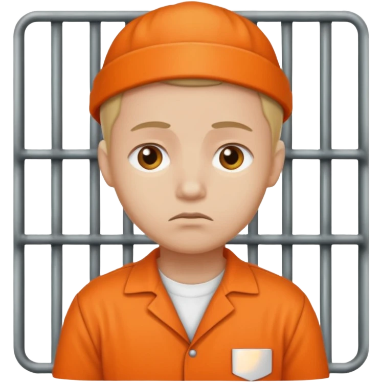 sad prisoner with an orange uniform emoji
