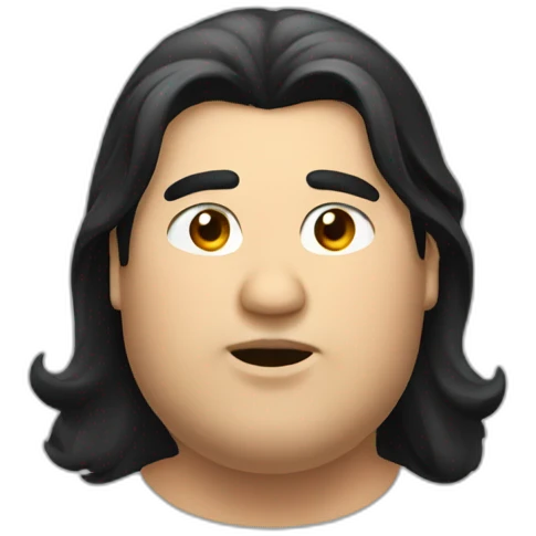 obese-long-black-hair-man emoji