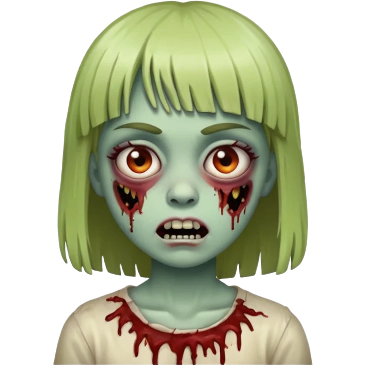menina de franja com rosto de zumbi  emoji