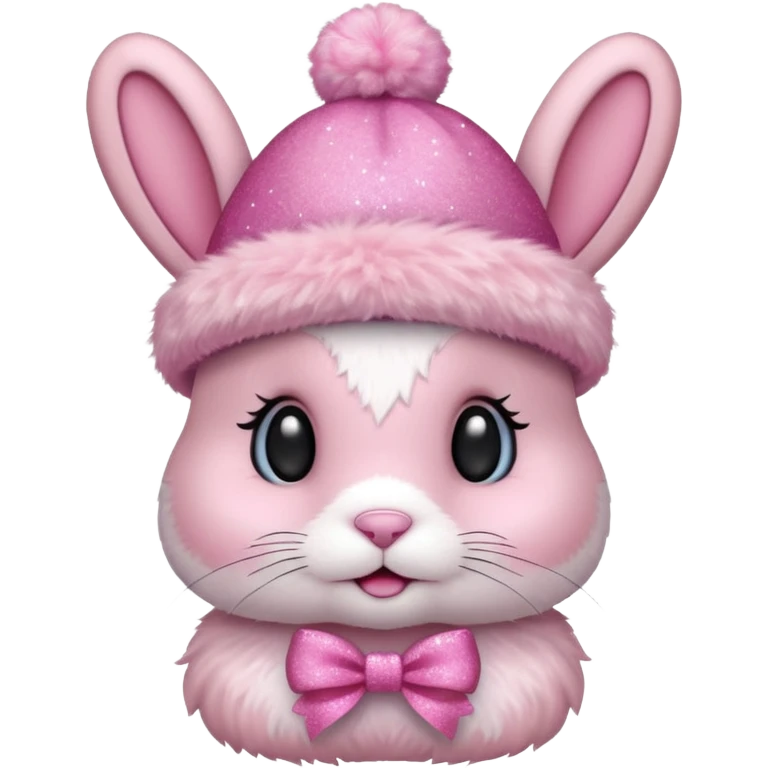Pink bunny with glittery hat and bow.











 emoji