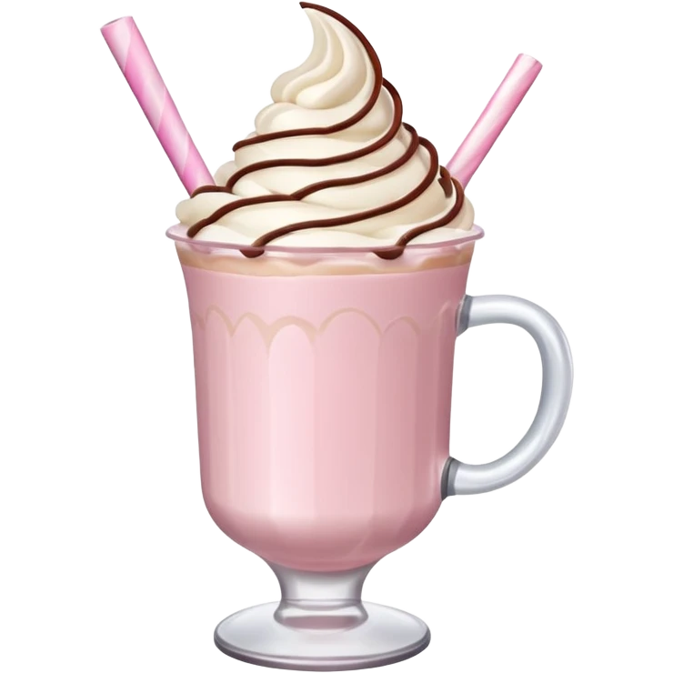 Pastel Pink Frozen Cream Hot Chocolate  emoji
