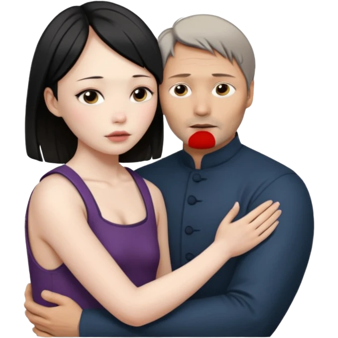 mads mikkelsen holds asian girl by the neck emoji